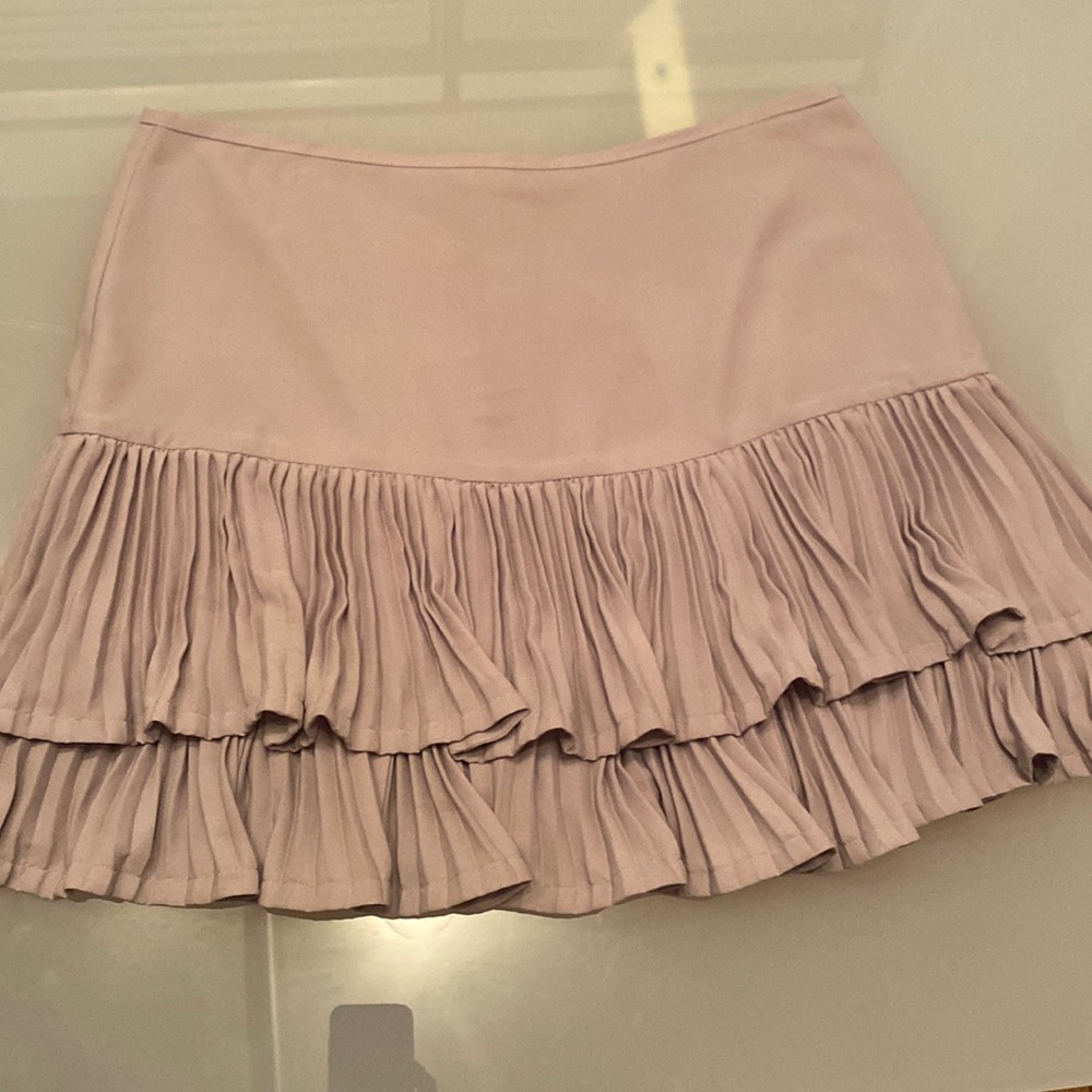 BCBG Max Azria Hazelnut Pleated Mini Skirt | 12